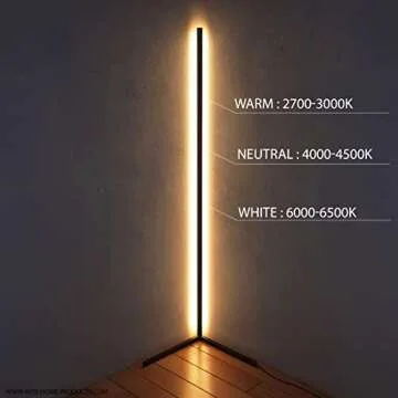 Wise Home Products Nordic Minimalist Linear LED Nordic Corner Floor Lamp - Corner Light - Warm Bedroom Lamp, Office, Gaming, Living Room, Apartment