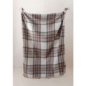 The Tartan Blanket Co. Recycled Wool Blanket Stewart Natural Dress Tartan (59" x 75")