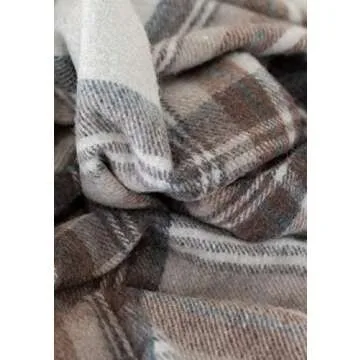 The Tartan Blanket Co. Recycled Wool Blanket Stewart Natural Dress Tartan (59" x 75")