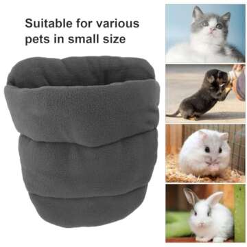 POPETPOP Pet Cave Bed - Cozy Cotton Bed for Small Pets in Winter