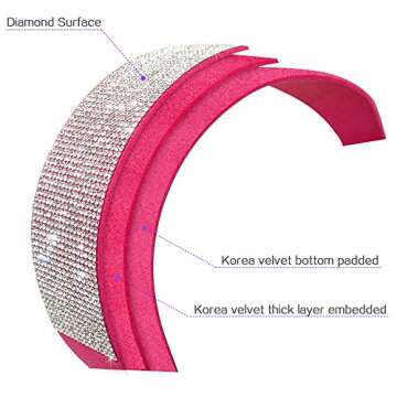 Didog Rhinestone Dog Collar - Made of Soft Velvet Colored Material - Suit for Girl or Female Medium Large Dog Breeds