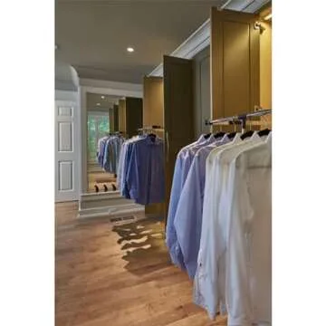 Rev-A-Shelf 26"-35" Pull Down Adjustable Side Mounted Closet Rod for Kitchen/Bathroom Cabinets with Telescoping Handle & Hardware, Chrome, CPDR-2635