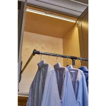 Rev-A-Shelf 26"-35" Pull Down Adjustable Side Mounted Closet Rod for Kitchen/Bathroom Cabinets with Telescoping Handle & Hardware, Chrome, CPDR-2635