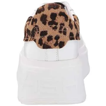 ASH womens Low-top Lace-up Platform Sneaker, White/Black/Tan, 11 US