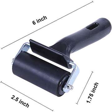 2.5 Inch Paint Brayer, Rubber Roller, Heavy Duty Steel Frame Art Craft Tool, Ideal for Anti Skid Tape Print, Ink and Stamping Tools, Construction Tools