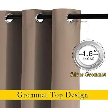 NICETOWN Elegant Cappuccino Blackout Grommet Curtains