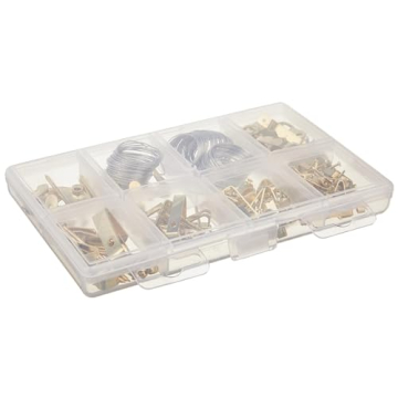 Amazon Basics Picture Hanging Assortment Kit, Brass, 220 Piece Set