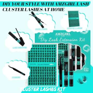 Lash Extension Kit, DIY Eyelash Clusters Kit - 168Pcs with Tools & Glue Waterproof
