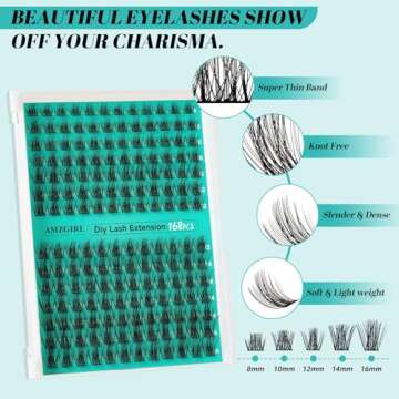 DIY Eyelash Extensions Kit - 168Pcs with Tools & Glue
