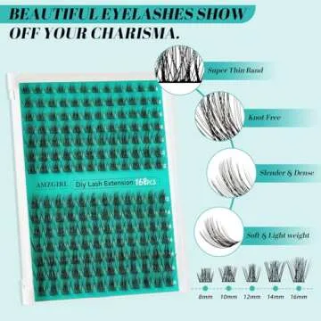 DIY Eyelash Extensions Kit - 168Pcs with Tools & Glue