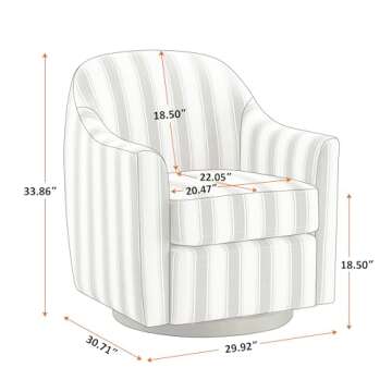 VANOMi Swivel Accent Chair, Swivel Barrel Chair Modern Upholstered Round Armchair, Comfy Club Readin...