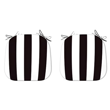 Comfortable Outdoor Chair Cushions - Striped Design, Water Resistant