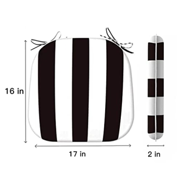 Comfortable Outdoor Chair Cushions - Striped Design, Water Resistant
