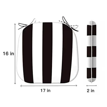 Comfortable Outdoor Chair Cushions - Striped Design, Water Resistant