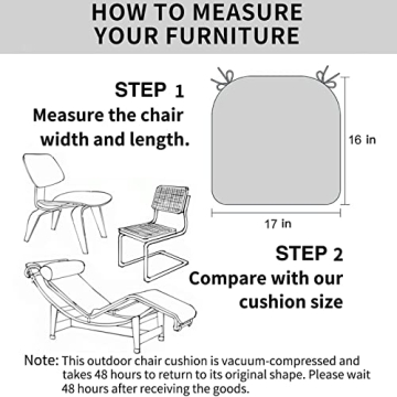 Comfortable Outdoor Chair Cushions - Striped Design, Water Resistant