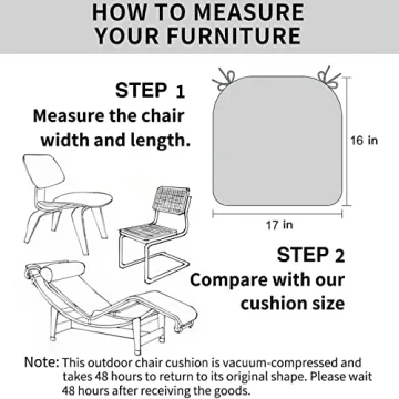 Comfortable Outdoor Chair Cushions - Striped Design, Water Resistant