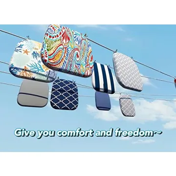 Comfortable Outdoor Chair Cushions - Striped Design, Water Resistant