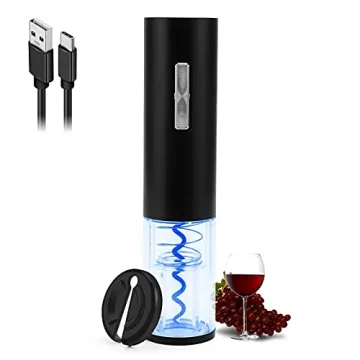 COKUNST Electric Wine Opener, Rechargeable Automatic Wine Corkscrew Bottle Opener With Foil Cutter, ...
