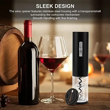 COKUNST Electric Wine Opener, Rechargeable Automatic Wine Corkscrew Bottle Opener With Foil Cutter, Type-C Charging Wine Openers With LED Light For Home Party Restaurant Wedding Gifts