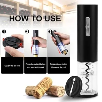 COKUNST Electric Wine Opener, Rechargeable Automatic Wine Corkscrew Bottle Opener With Foil Cutter, Type-C Charging Wine Openers With LED Light For Home Party Restaurant Wedding Gifts