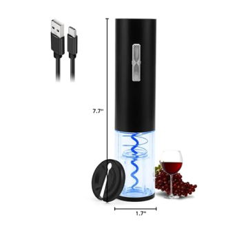 COKUNST Electric Wine Opener, Rechargeable Automatic Wine Corkscrew Bottle Opener With Foil Cutter, Type-C Charging Wine Openers With LED Light For Home Party Restaurant Wedding Gifts