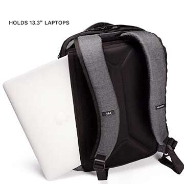 Knack Series 1 Laptop Backpack Fits up to 13 Inch - Knack Bags Carry-On Backpack, TSA Approved, Expandable Travel Backpacks (Savile Gray, Small)