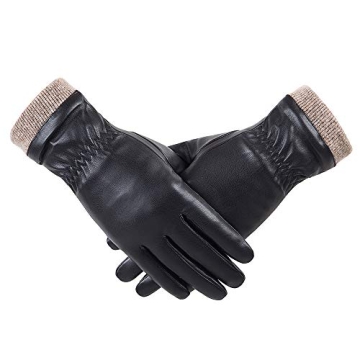 REDESS Winter Leather Gloves for Women - Warm, Touchscreen, Stylish