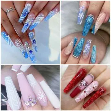 Snowflake Nail Sequins for Winter Holiday Nail Art