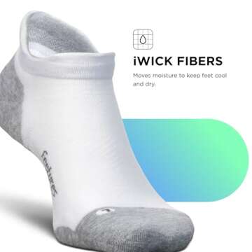 Feetures Elite Max Cushion No Show Tab Socks - Performance Comfort