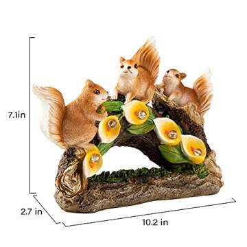 GIGALUMI Solar Garden Statues Cute Squirrel Figurine Lights for Outside, Yard Decorations Outdoor, Garden Decor Unique Birthday Housewarming Gifts for Mom, Women