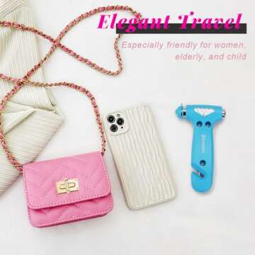 SINSEN Car Safety Hammer, Automotive Window Breaker and Seatbelt Cutter for Women, Roadside Emergenc...