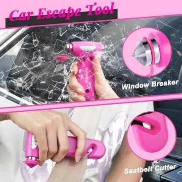 SINSEN Car Safety Hammer, Automotive Window Breaker and Seatbelt Cutter for Women, Roadside Emergency Kit, 3 in 1 Escape Tools, Road Trip Essential and Must Haves (1, Blue)