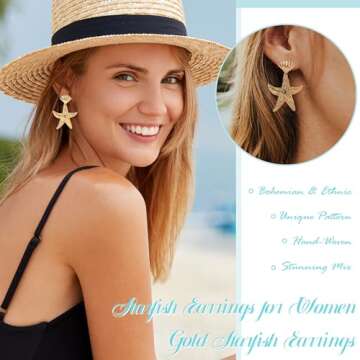 Elegant Starfish Earrings for Women - Beach Jewelry