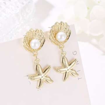 Elegant Starfish Earrings for Women - Beach Jewelry