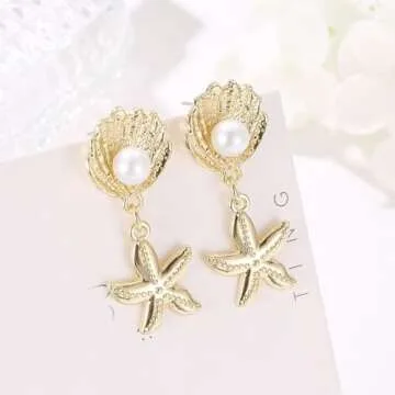 Elegant Starfish Earrings for Women - Beach Jewelry