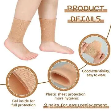 Suhine 4 Pcs Ankle Gel Sleeves for Ultimate Comfort