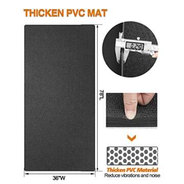 WERCHO Treadmill Mat Exercise Equipment Mat 36" x 78" Exercise Bike Mat for Stationary Bike Trainer ...
