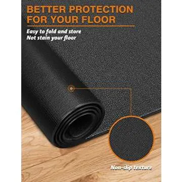 WERCHO Treadmill Mat Exercise Equipment Mat 36" x 78" Exercise Bike Mat for Stationary Bike Trainer Elliptical Thick Home Gym Workout Equipment Mat Gym Equipment Mat Protect Hardwood Floors Carpet