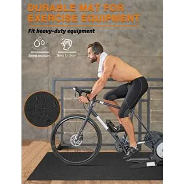 WERCHO Treadmill Mat Exercise Equipment Mat 36" x 78" Exercise Bike Mat for Stationary Bike Trainer Elliptical Thick Home Gym Workout Equipment Mat Gym Equipment Mat Protect Hardwood Floors Carpet