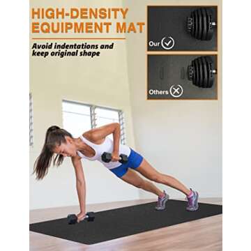 WERCHO Treadmill Mat Exercise Equipment Mat 36" x 78" Exercise Bike Mat for Stationary Bike Trainer Elliptical Thick Home Gym Workout Equipment Mat Gym Equipment Mat Protect Hardwood Floors Carpet