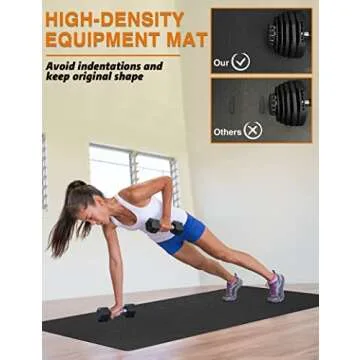 WERCHO Treadmill Mat Exercise Equipment Mat 36" x 78" Exercise Bike Mat for Stationary Bike Trainer Elliptical Thick Home Gym Workout Equipment Mat Gym Equipment Mat Protect Hardwood Floors Carpet