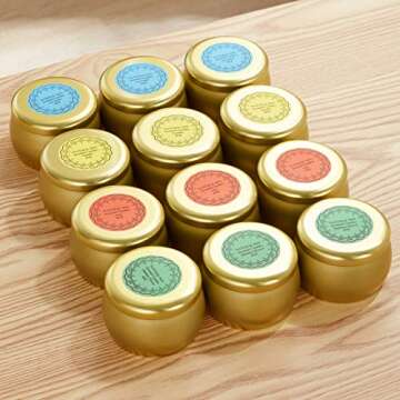 Scented Candles Gift Set, 12 Pack Natural Soy Wax Single tin 4 oz for Family Gatherings, Festive Candles…