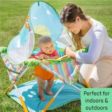 Summer Infant Pop 'N Jump Portable Baby Activity Center with Canopy, Toys & Summer Pop 'N Sit Folding Booster Seat, 6-12 Months