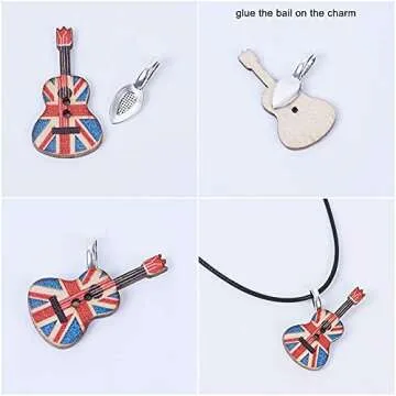 Pandahall 50pcs Alloy Antique Silver Leaf Glue-on Flat Pad Bails Pad Pendant Bails Cabochon Setting Jewelry Findings Hole: 4x6mm