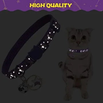 PUPTECK Adjustable Moon Star Cat Collars 3 Pack