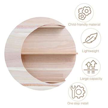 KOKETOMI Crescent Moon Shelf - Unique Home Decor Gift