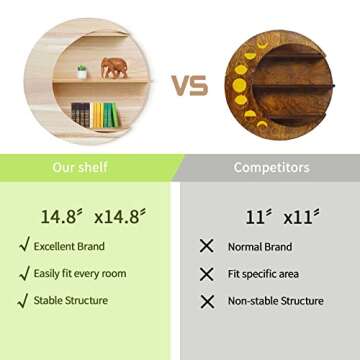 KOKETOMI Crescent Moon Shelf - Unique Home Decor Gift