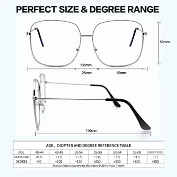 Oversized Silver Square Reading Glasses - Stylish & Functional