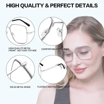 Oversized Silver Square Reading Glasses - Stylish & Functional