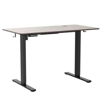 Standing Desk, 55 x 24 in Computer Desk Electric Height Adjustable Desk Home Office Desks Sit Stand up Desk Computer Table with Memory Controller/Headphone Hook, Rustic Brown